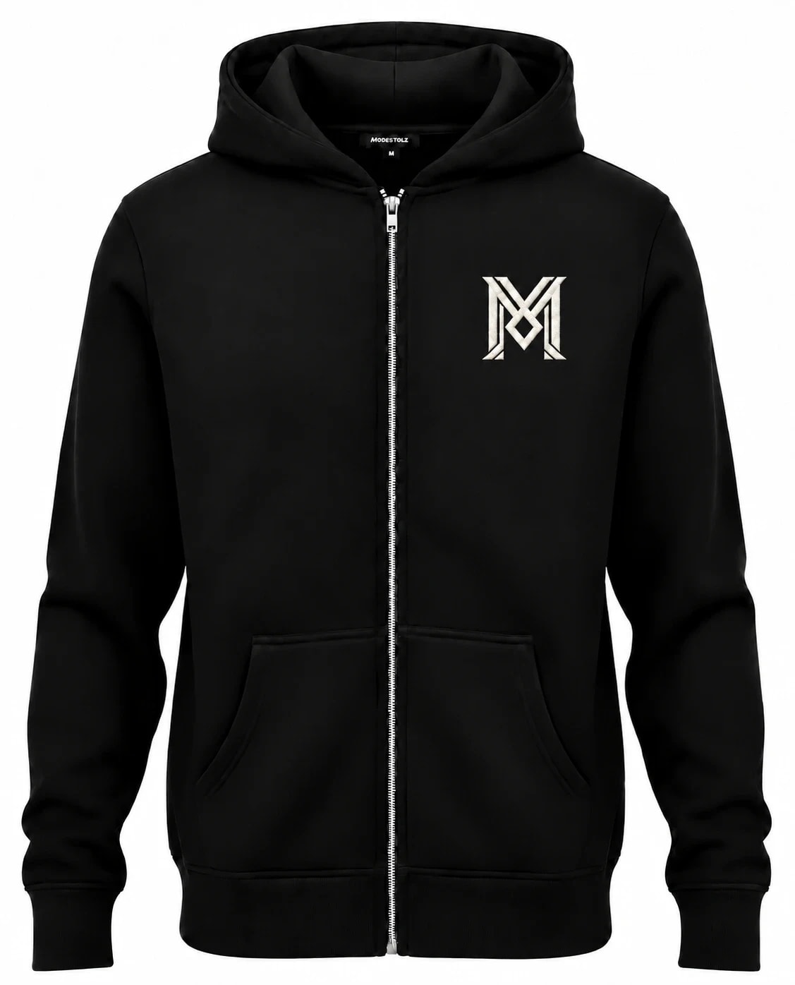 Kapuzen-Sweatjacke mit Reißverschluss – Schwarz
